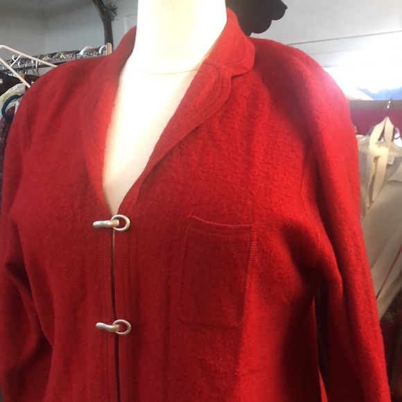 Vintage Cambridge Classics, wool cardigan sweater with metal closures, pockets - Picture 2 of 13